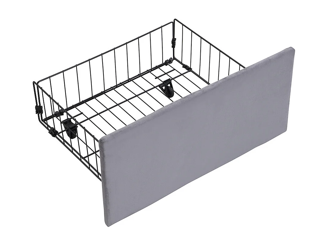 Lit coffre Lit 180x200 lit avec trois tiroirs sommier à lattes Lit adulte velours gris