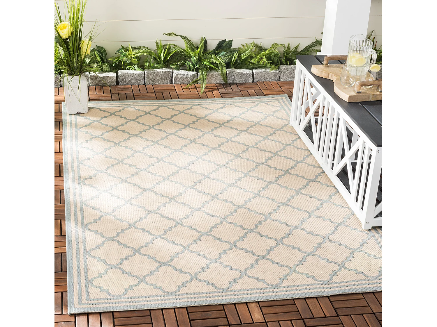 Tapis Bleu/Neutre 160 X 229 cm - Ischia