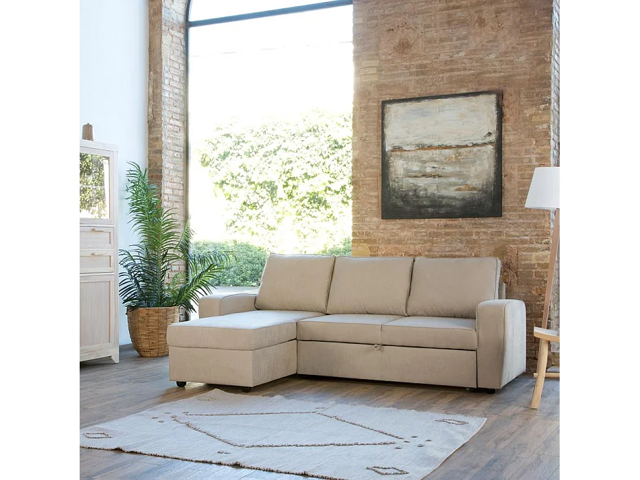 Canapé d'angle textile Beige (400) 238x88