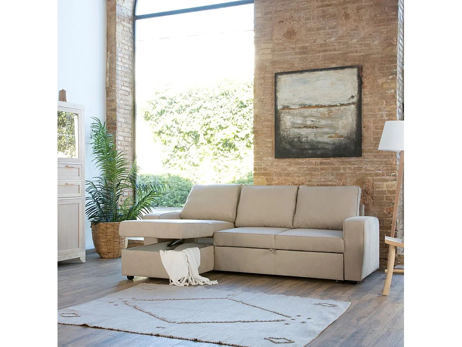 Canapé d'angle textile Beige (400) 238x88