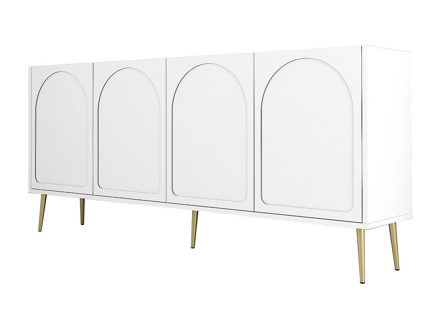 Aparador – 180 x 80 x 35 cm – Branco e Dourado – Painel de Partículas