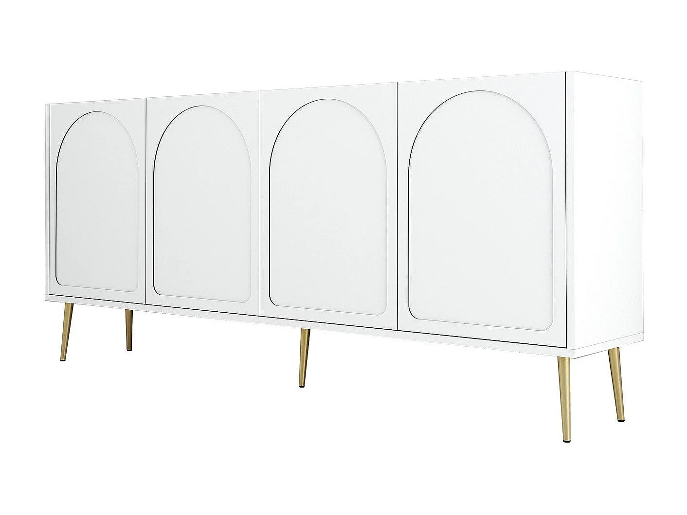 Aparador – 180 x 80 x 35 cm – Branco e Dourado – Painel de Partículas