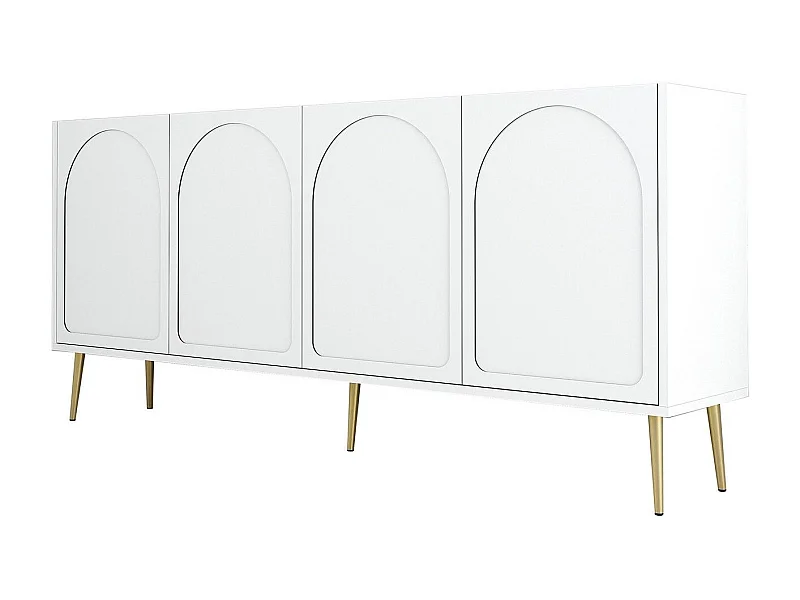 Aparador – 180 x 80 x 35 cm – Branco e Dourado – Painel de Partículas