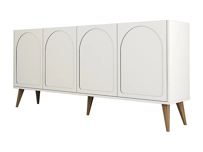 Aparador – 180 x 81 x 35 cm – Creme e Nogueira – Painéis de Partículas revestidos a Melamina