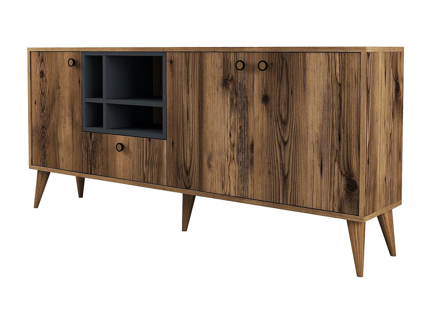 Buffetmoderne 4 portes Sened Sened L180cm Bois foncé