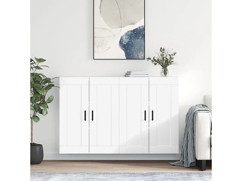 Móveis de parede 2 pcs derivados de madeira branco