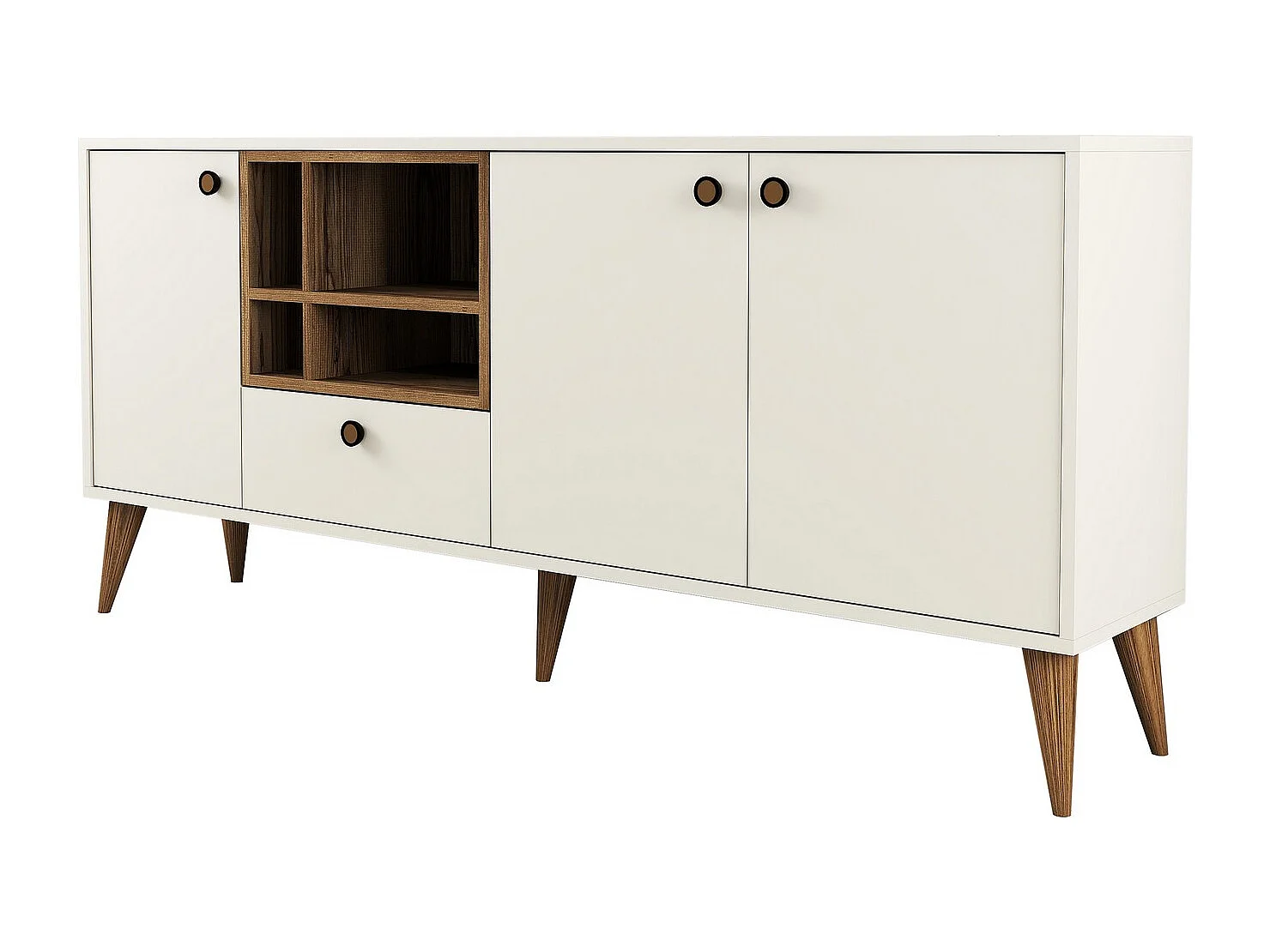 Aparador – 180 cm x 81 cm x 35 cm – Creme – Painéis de Partículas revestido em Melamina