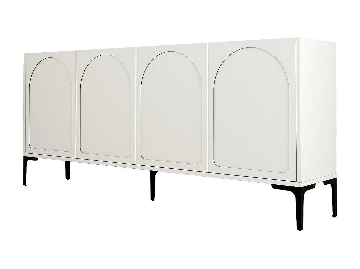 Aparador – 180 x 79 x 35 cm – Creme e Preto – Painel de Partículas
