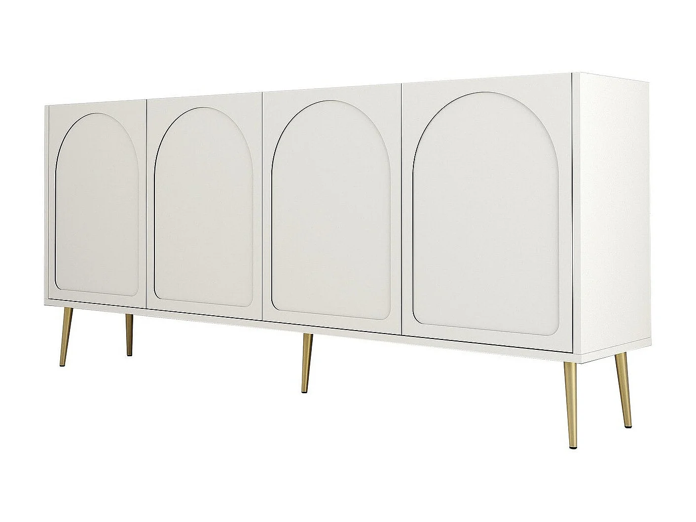 Buffet style minimaliste 4 portes Lyana Crème et Or
