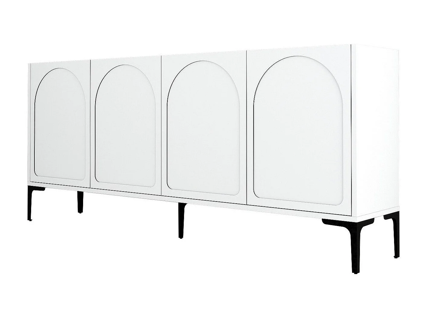 Aparador – 180 x 79 x 35 cm – Blanco y Negro – Tablero de Partículas