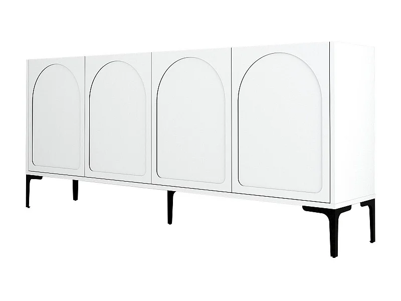 Aparador – 180 x 79 x 35 cm – Blanco y Negro – Tablero de Partículas