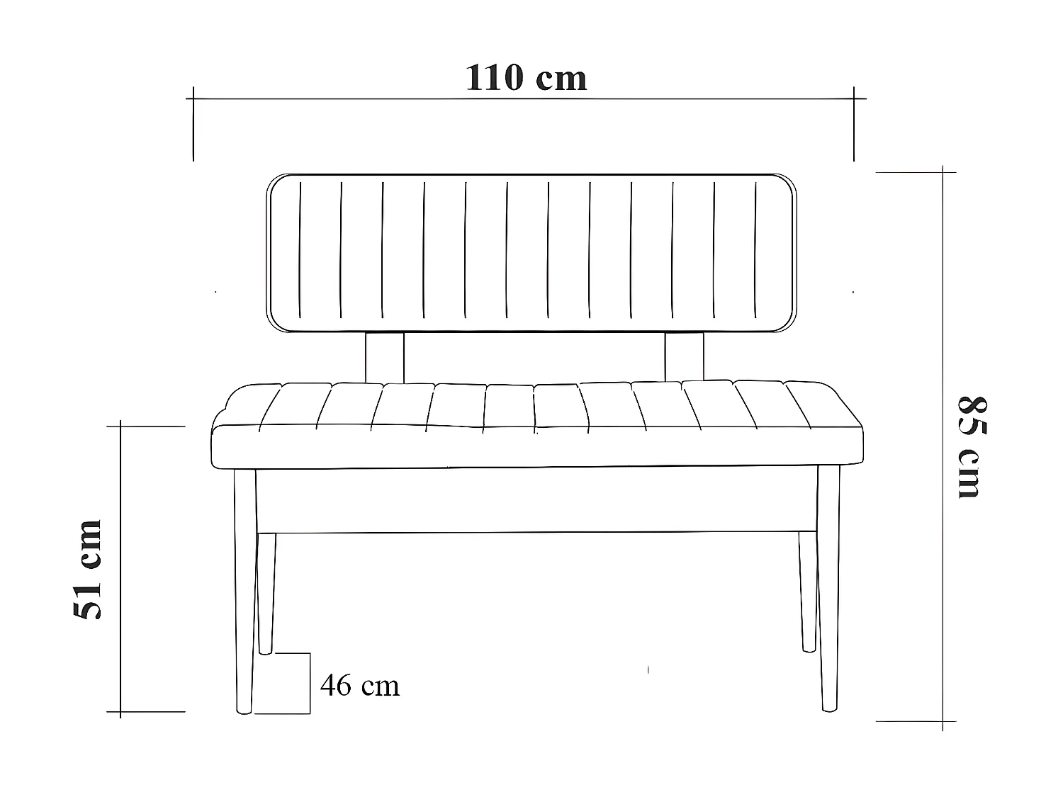 Banquette-coffre capitonnée avec dossier L110cm Scamnum Blanc et Tissu Bleu orage