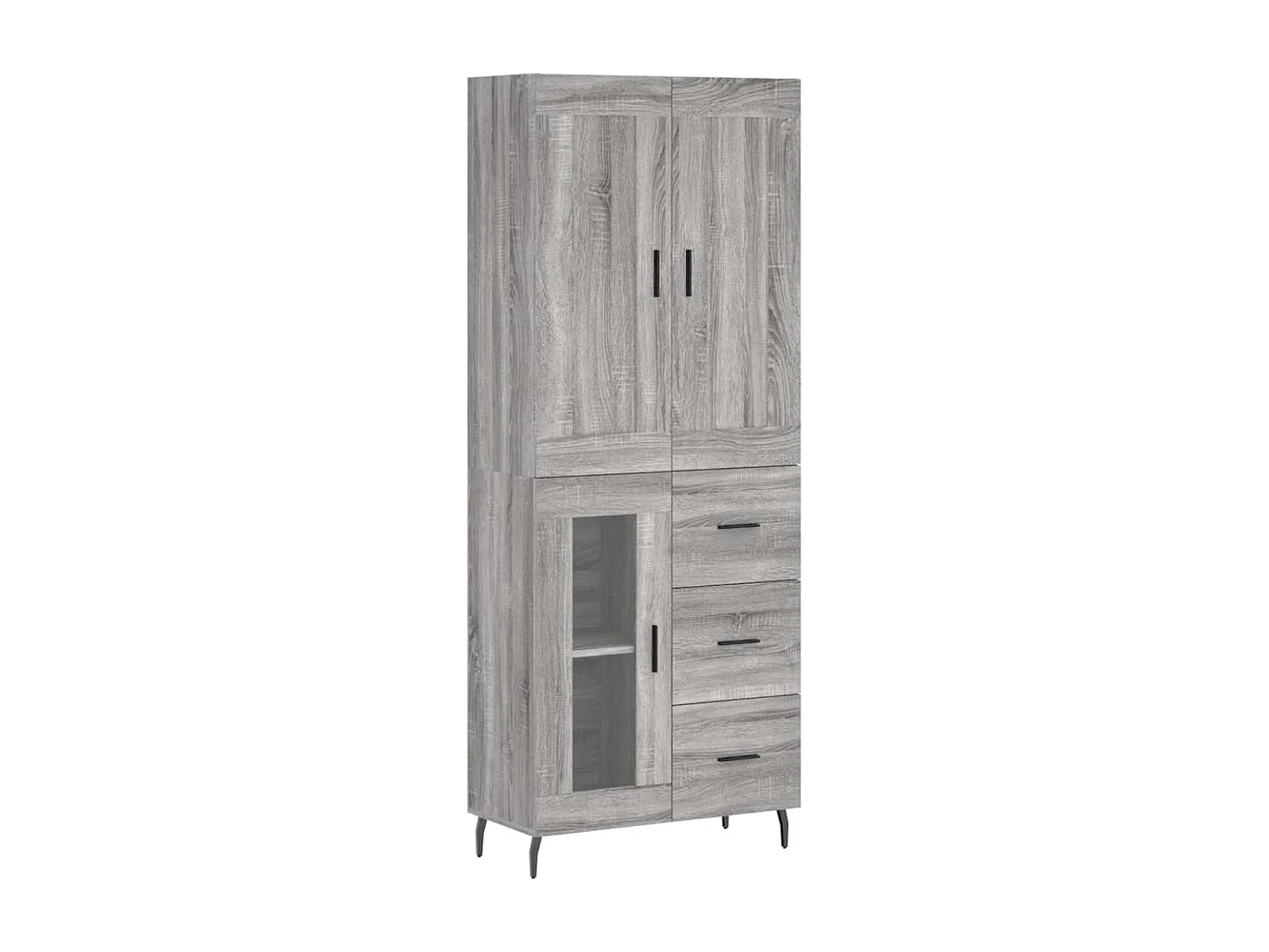 Highboard Grau Sonoma 69,5x34x180 cm Holzwerkstoff