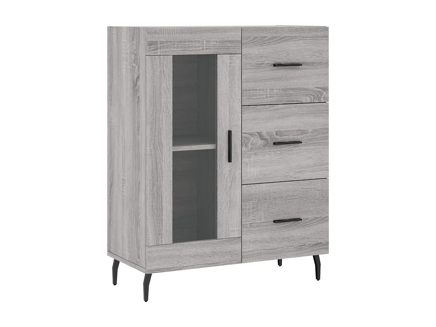 Highboard Grau Sonoma 69,5x34x180 cm Holzwerkstoff