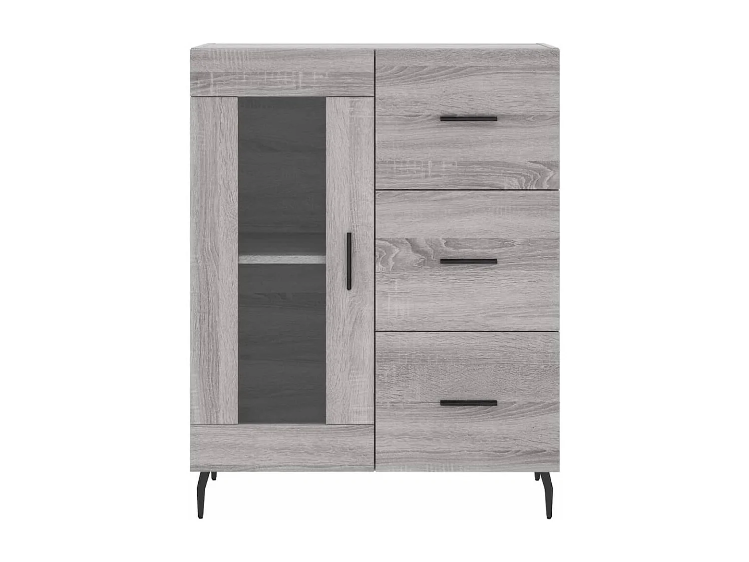 Highboard Grau Sonoma 69,5x34x180 cm Holzwerkstoff