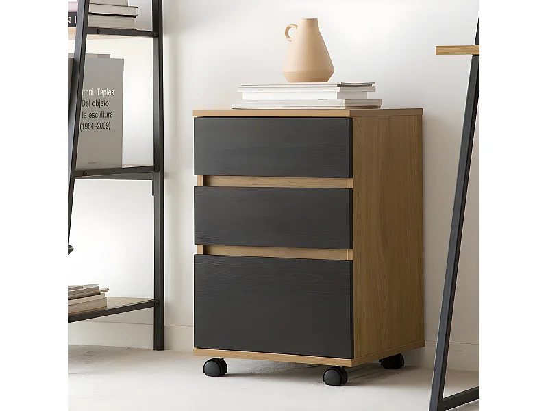 Meuble d'appoint effet bois chêne marron 40x62