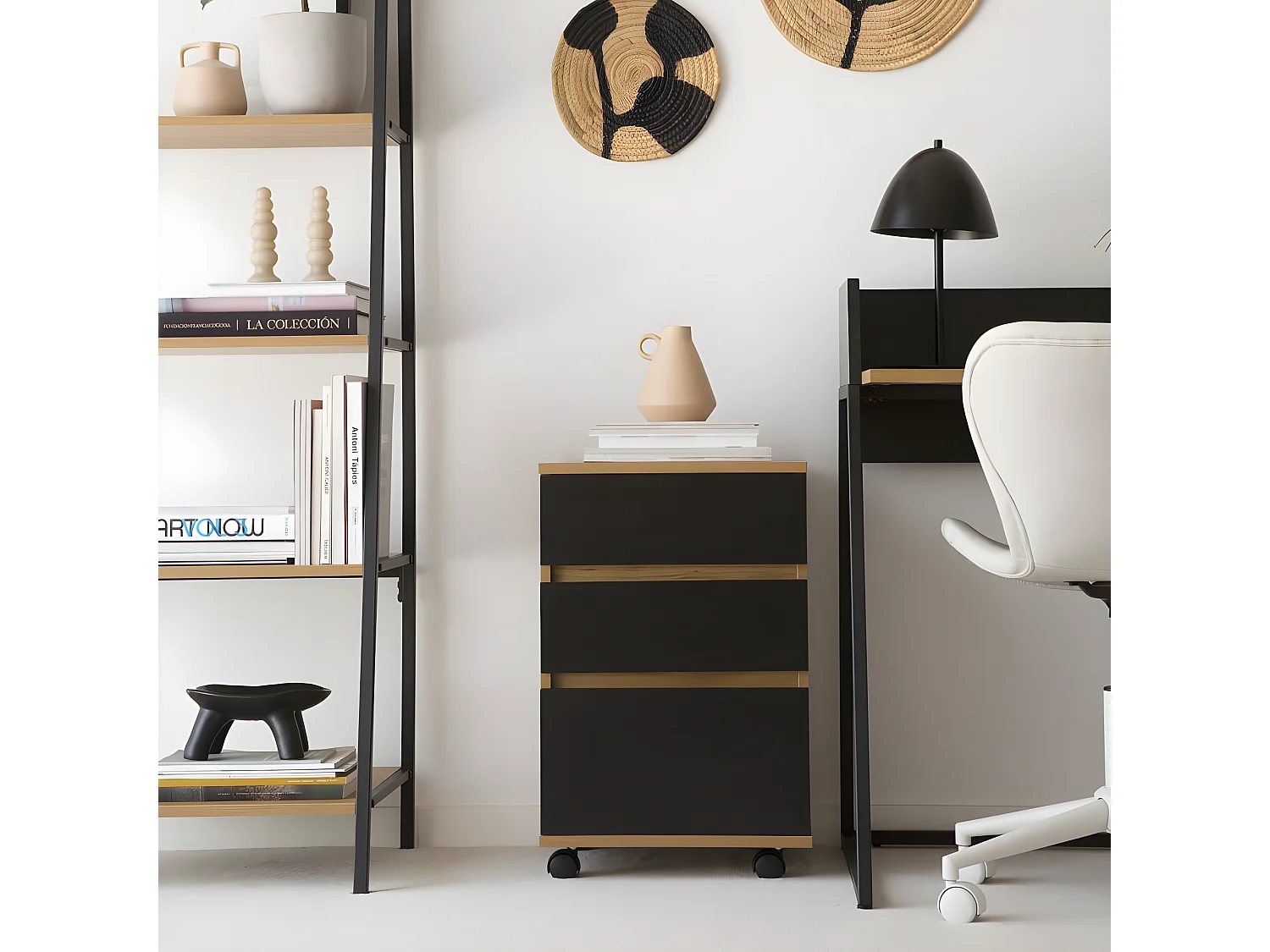 Meuble d'appoint effet bois chêne marron 40x62