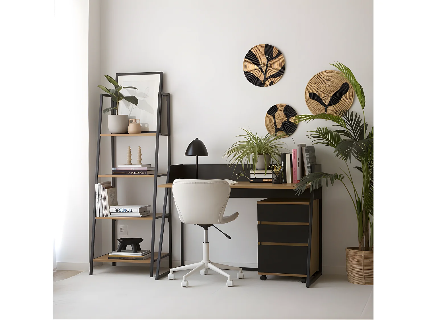 Meuble d'appoint effet bois chêne marron 40x62