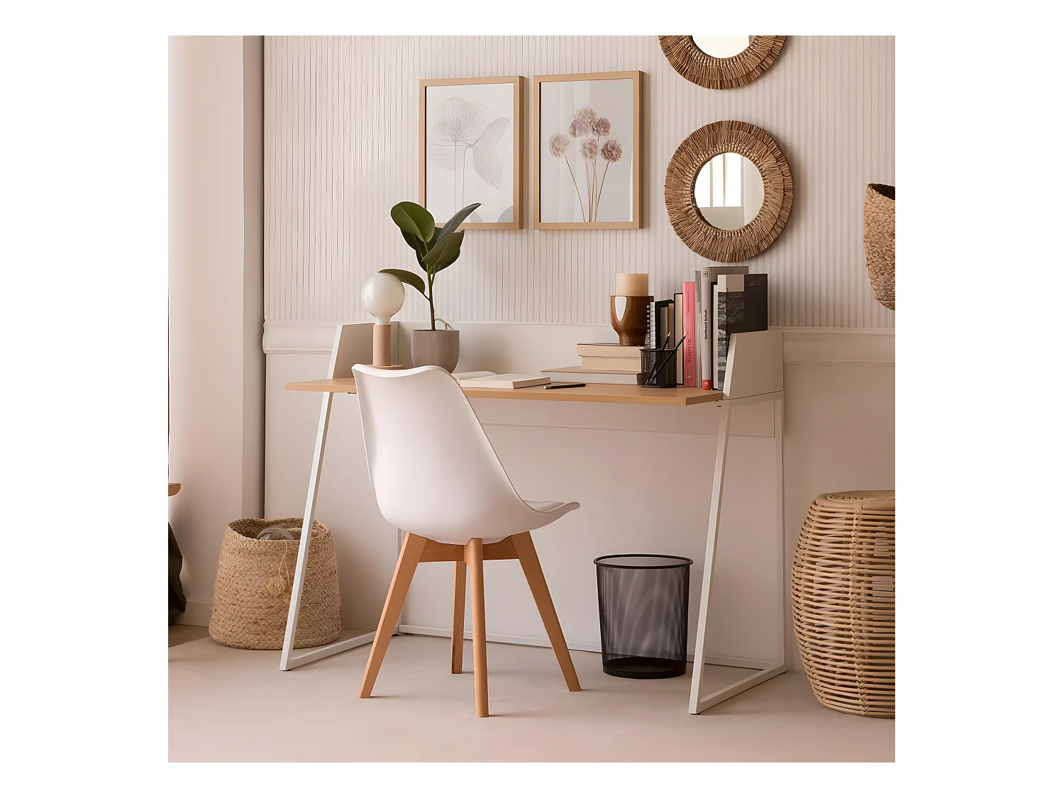 Bureau effet bois chêne marron 120x89