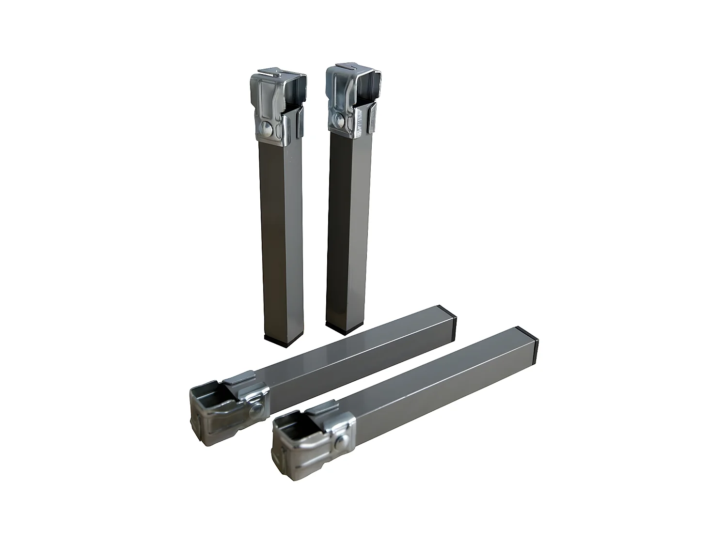 Pack de 4 pieds de sommier métal Gris 5x25
