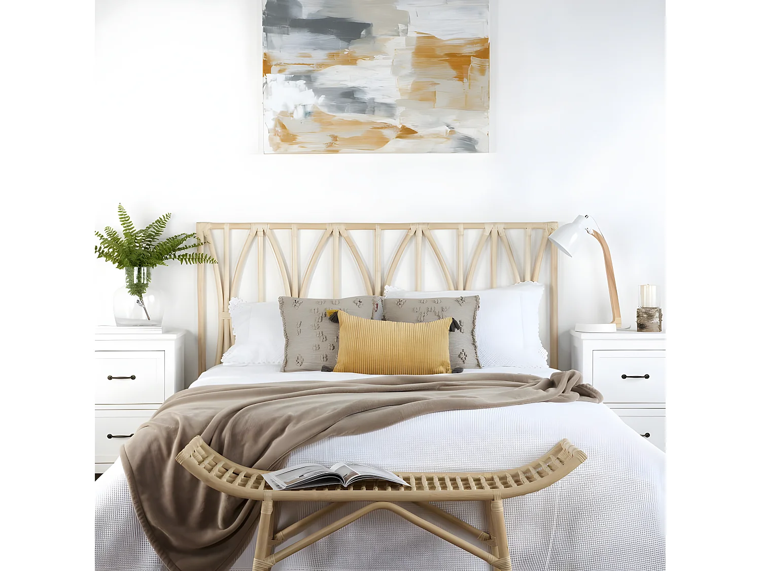 Tête de lit en rotin Natural Core 160x100