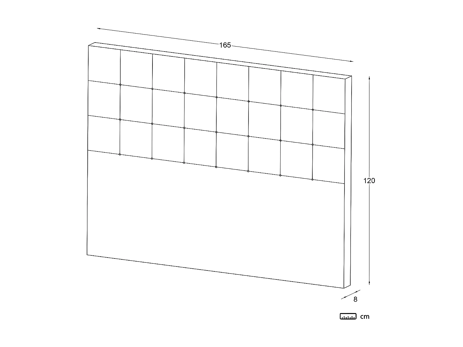 Tête de lit tapissée textile Beige 165x120