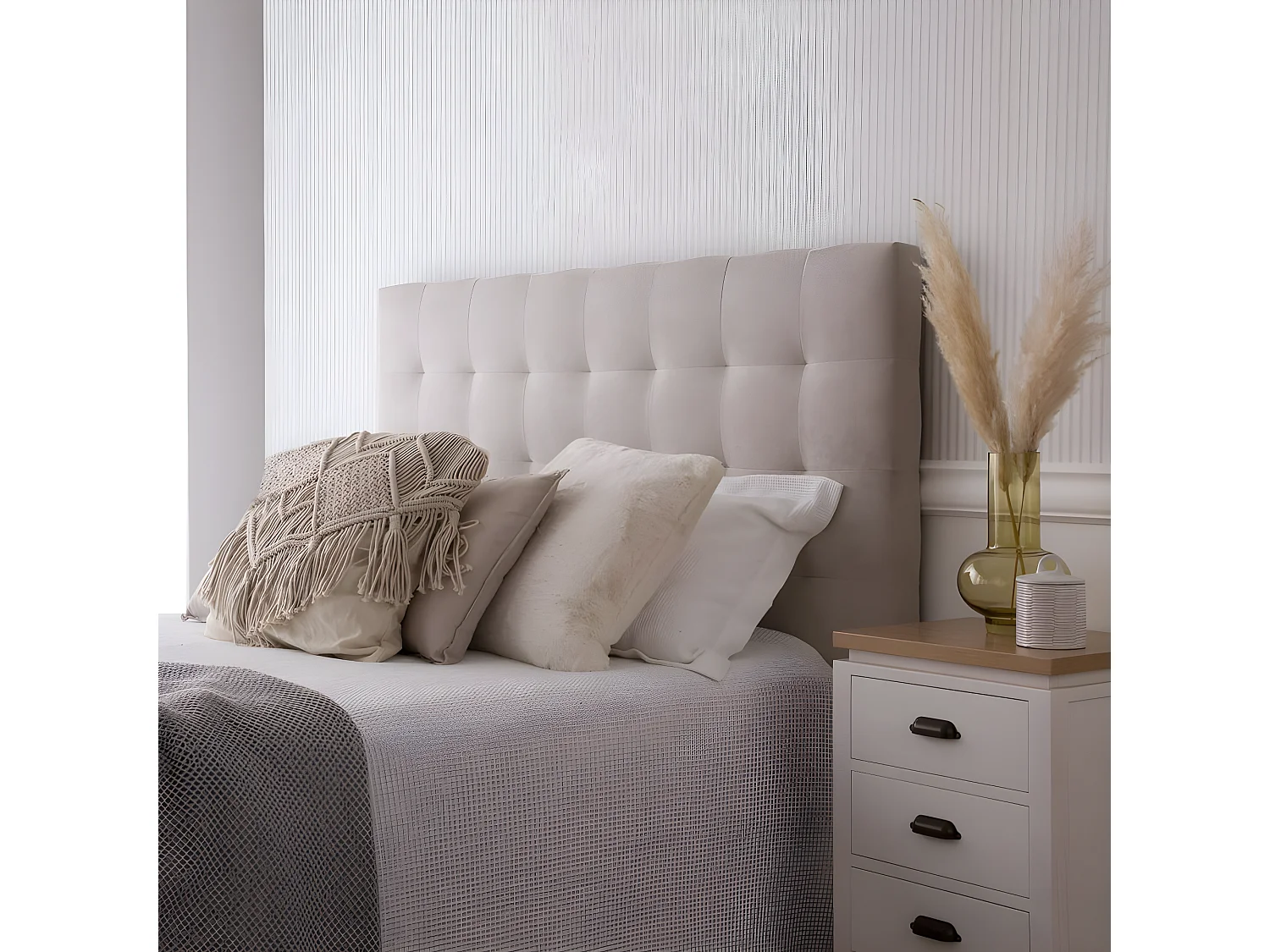 Tête de lit tapissée textile Beige 165x120