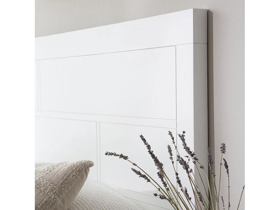 Testiera legno massello e pannello in mdf bianco 4x120