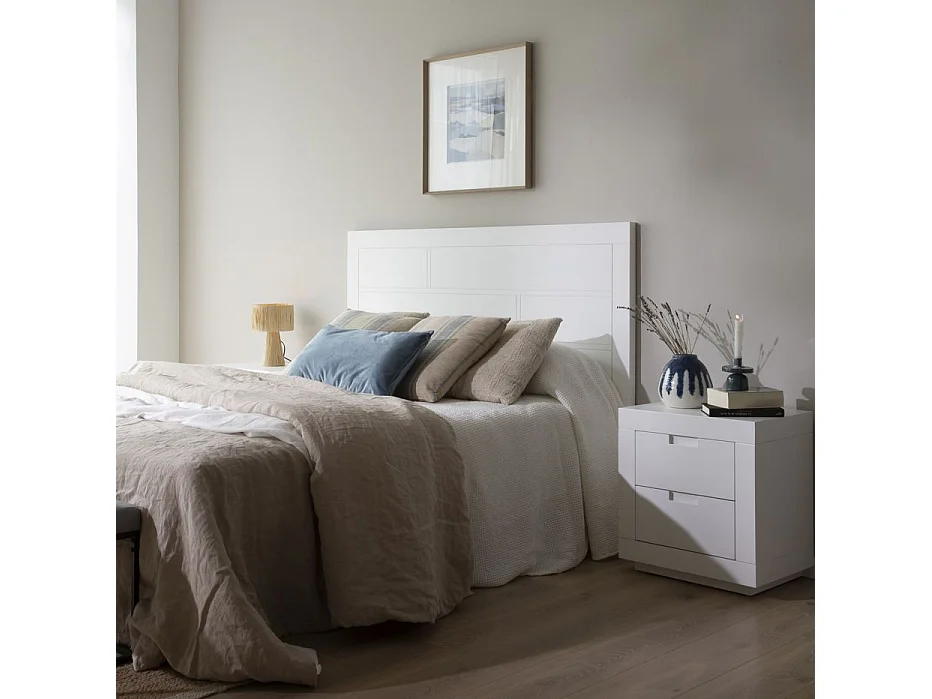 Tête de lit en bois massif blanc 162x120