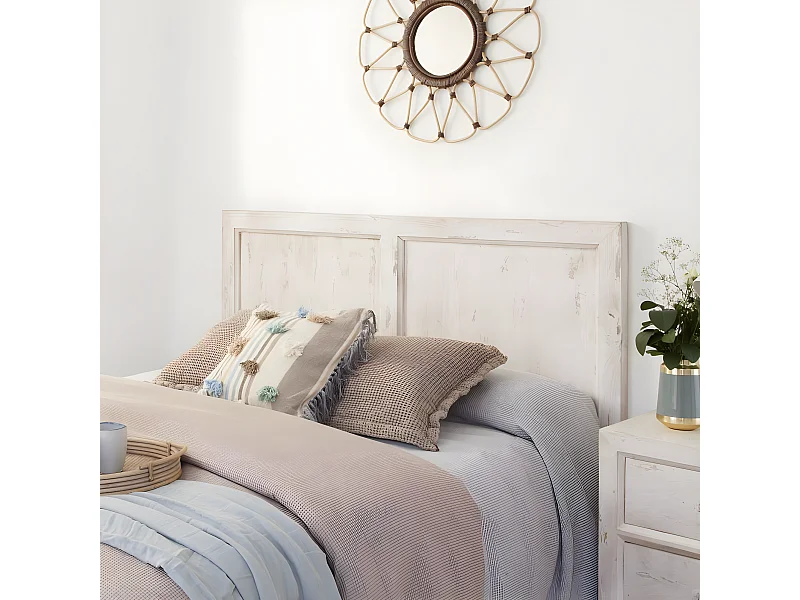 Tête de lit en bois massif blanc 162x90