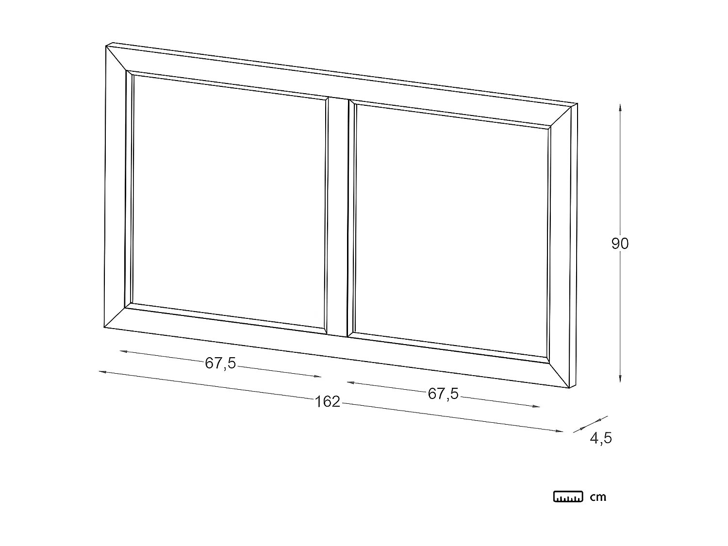 Tête de lit en bois massif blanc 162x90