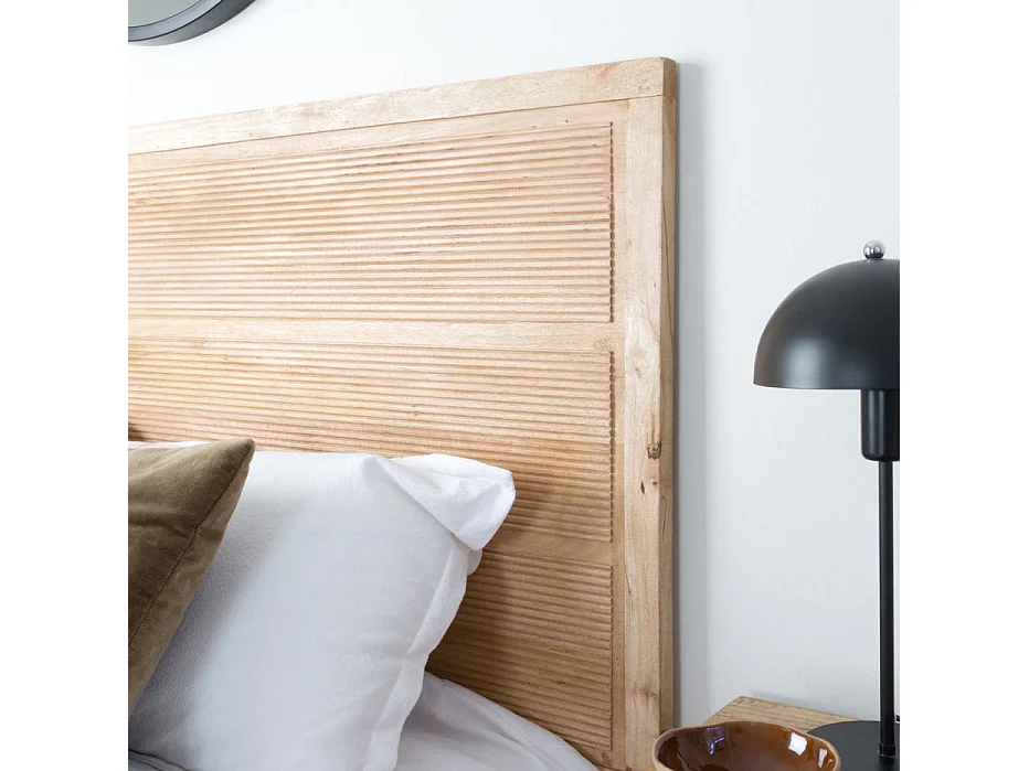 Tête de lit en bois massif naturel 162x78