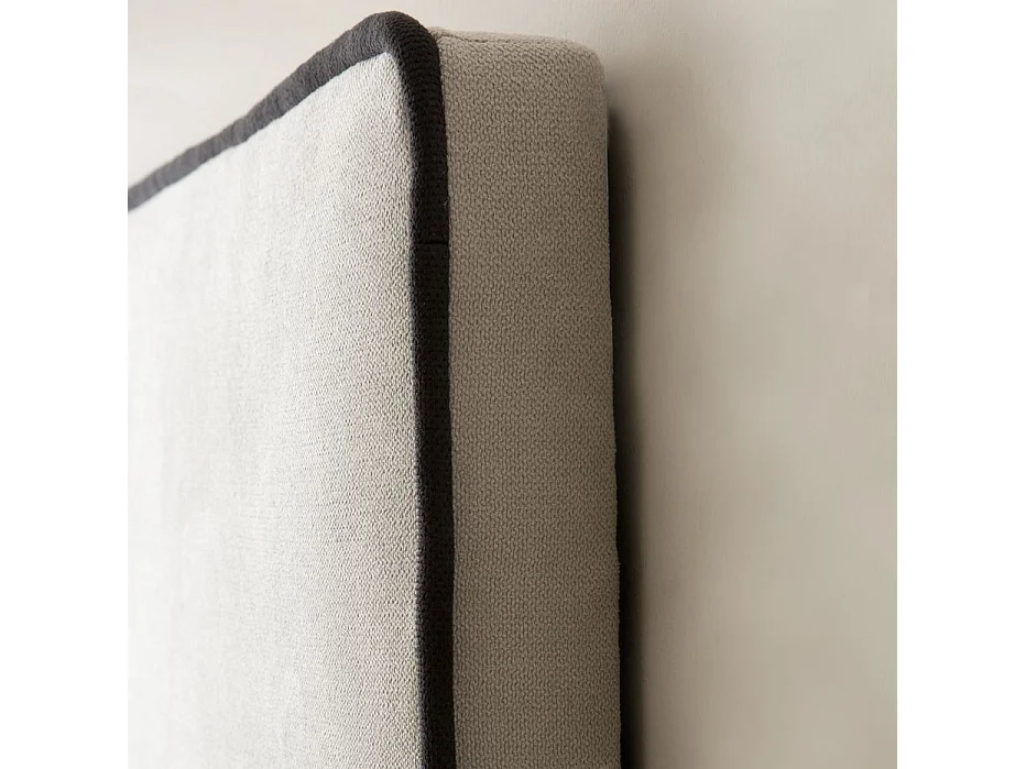 Testiera imbottita legno/tabella di particelle / schiuma pu/ tessile Beige 4x60