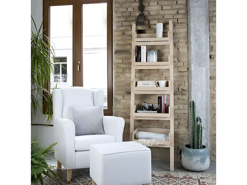 étagère en bois massif naturel 53x185