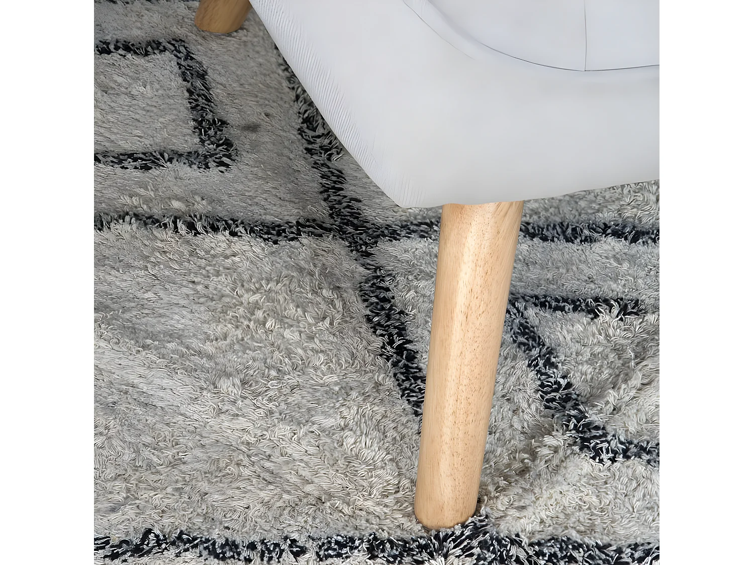 Poltrona stoffa e legno Beige (630) 83x93