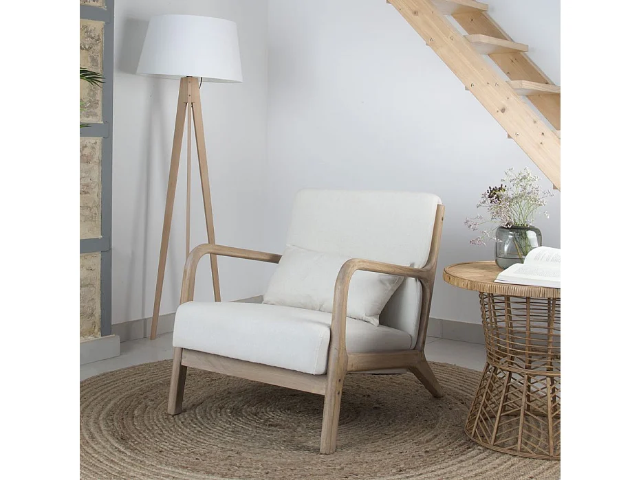 Fauteuil en bois Beige (628) 66x74