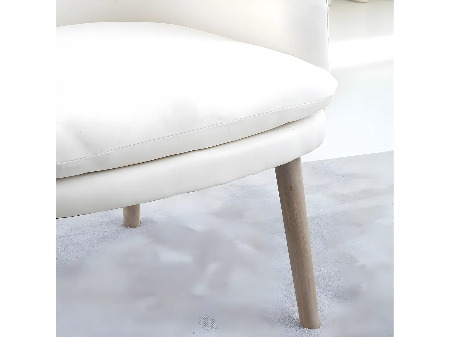 Fauteuil bois et tissu Beige (628) 60x79