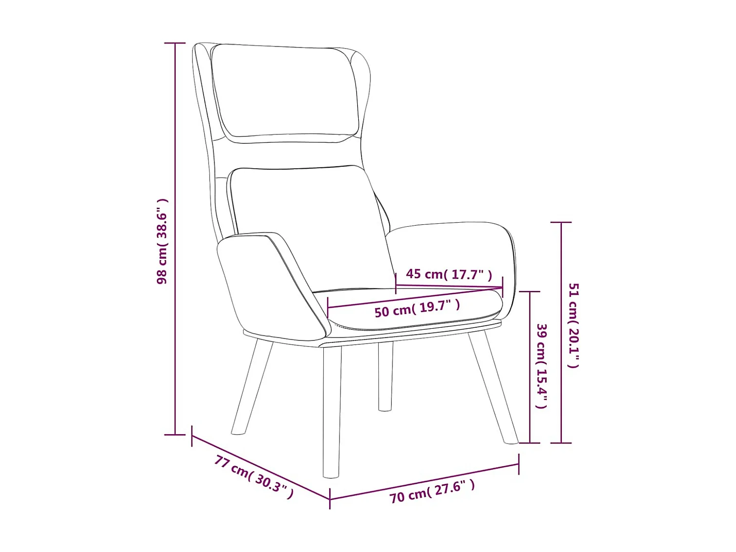Chaise de relaxation Rouge bordeaux Velours