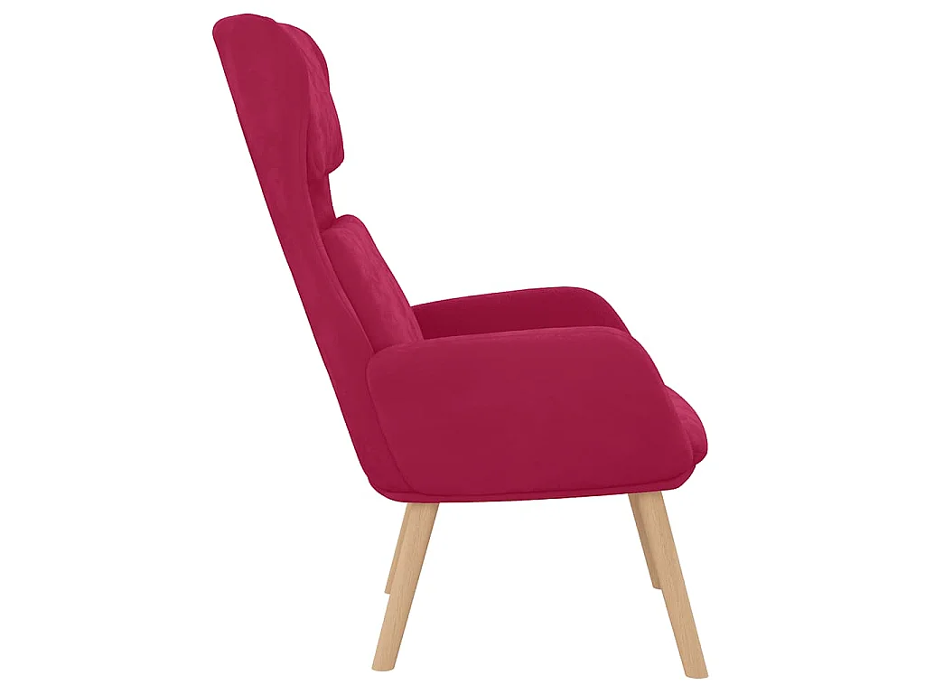 Relaxstoel fluweel wijnrood