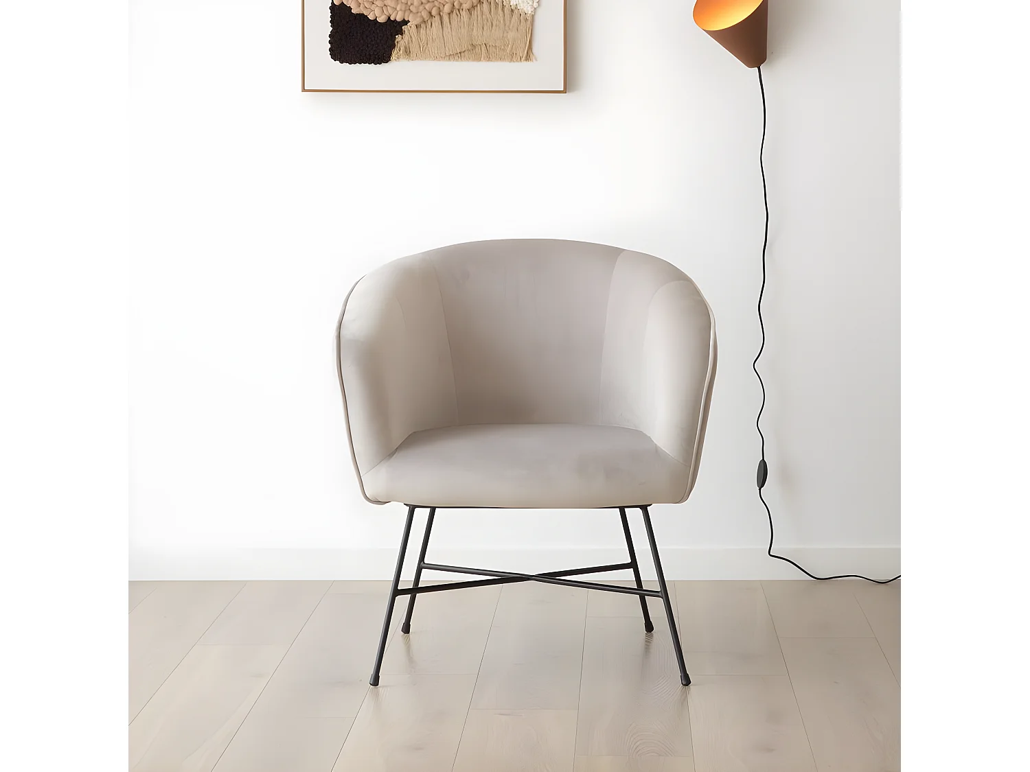 Poltrona stoffa e legno Gris (607) 69x79