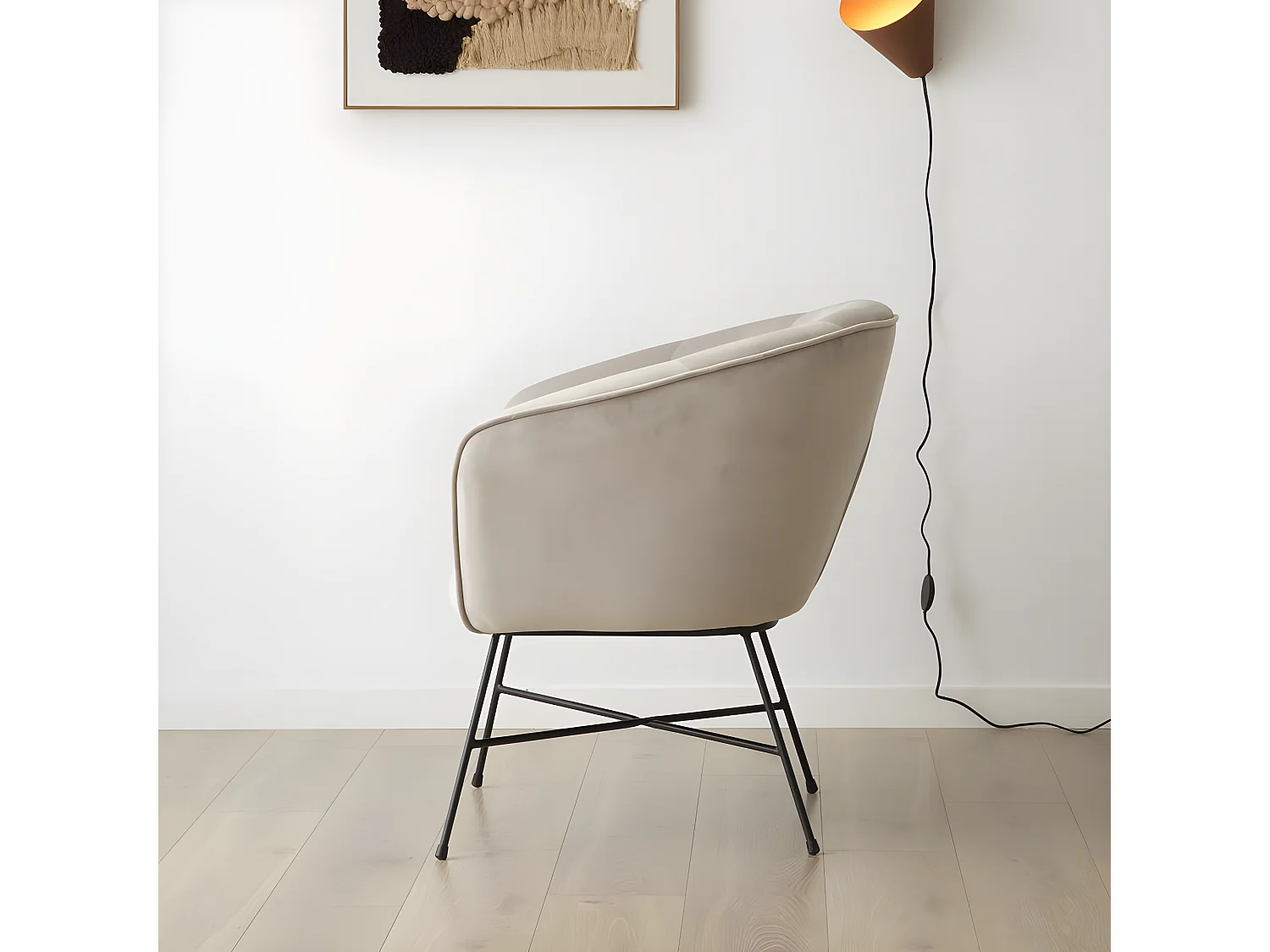 Poltrona stoffa e legno Gris (607) 69x79