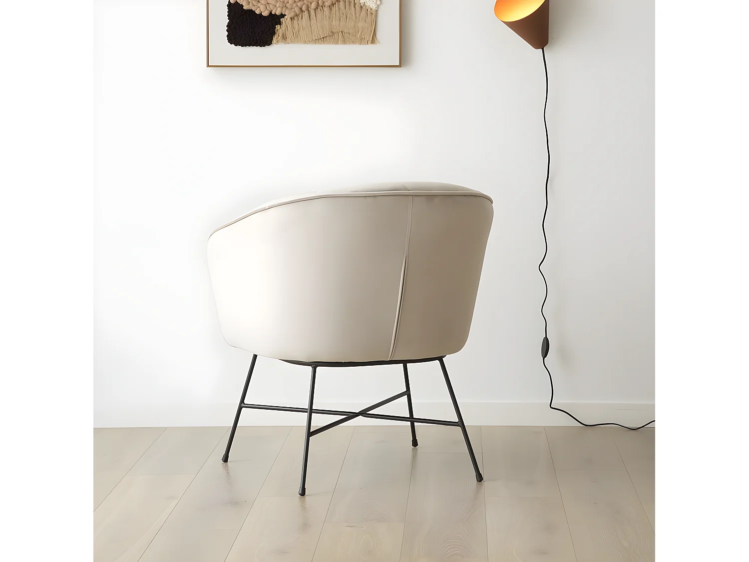 Fauteuil en tissu et bois Gris (607) 70x79