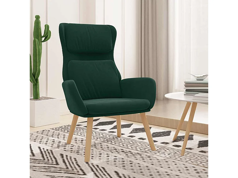 Chaise de relaxation Vert foncé Velours