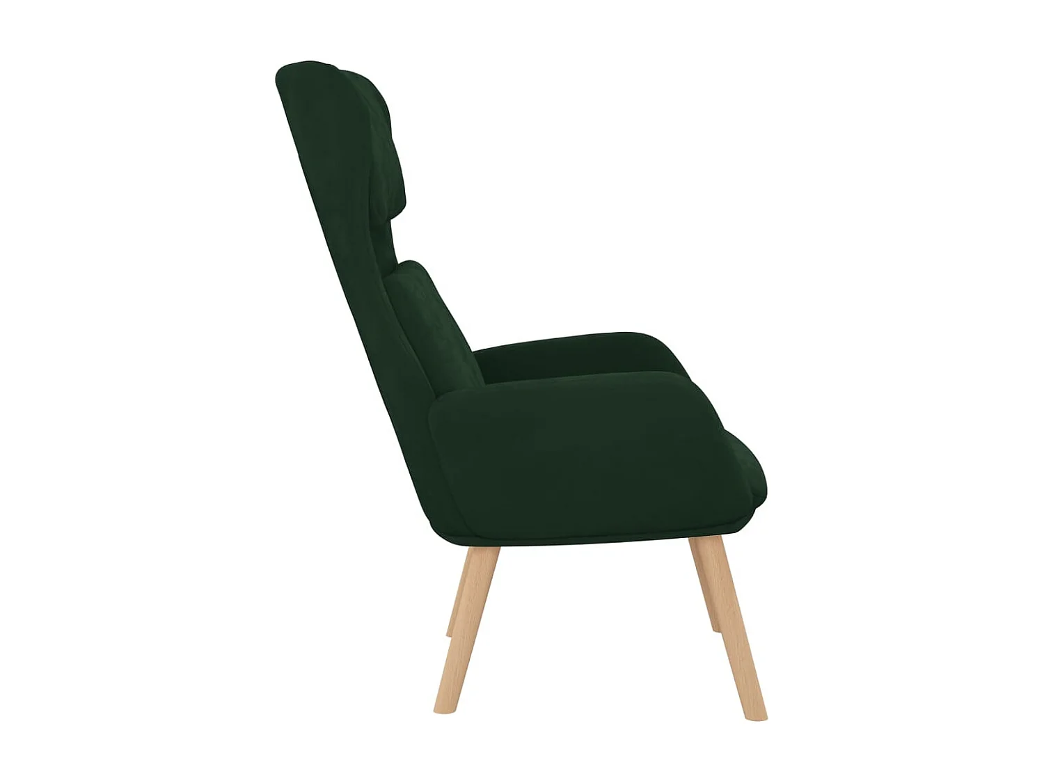 Chaise de relaxation Vert foncé Velours