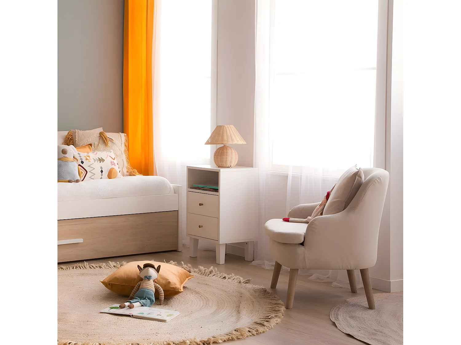 Poltrona stoffa e legno Beige (628) 62x77