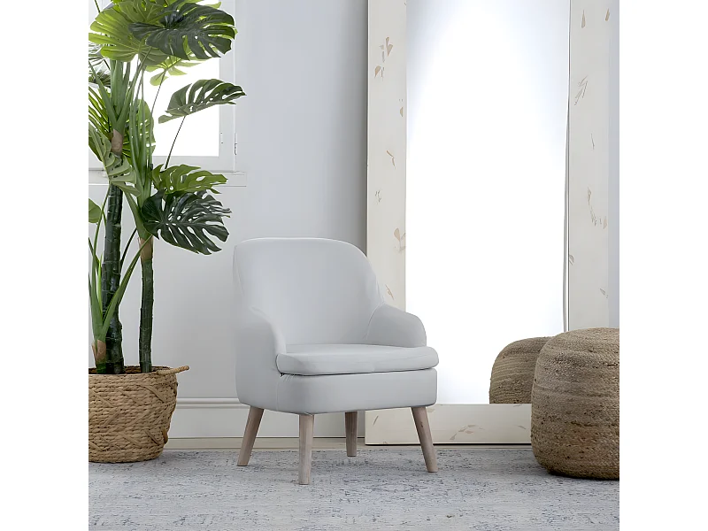 Poltrona stoffa e legno Gris (629) 62x77