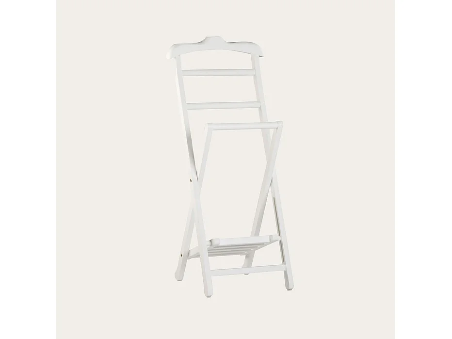 Valet de chambre en bois massif blanc 48x113