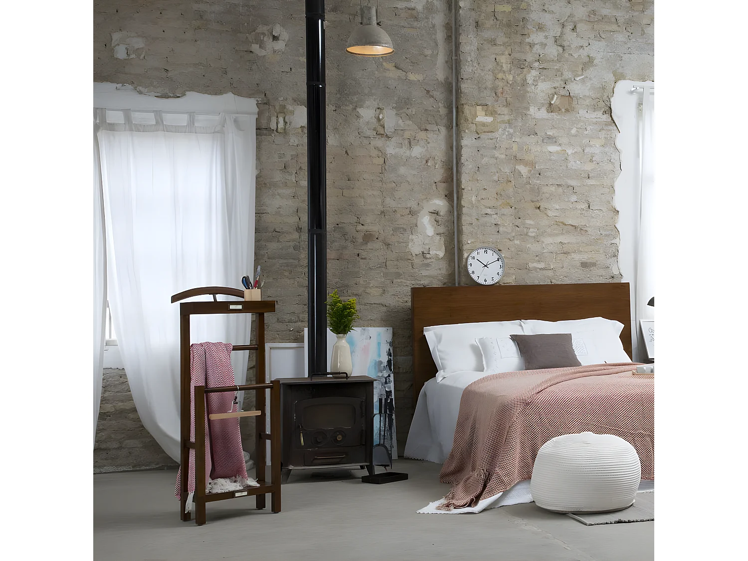 Valet de chambre en bois massif marron 42x113