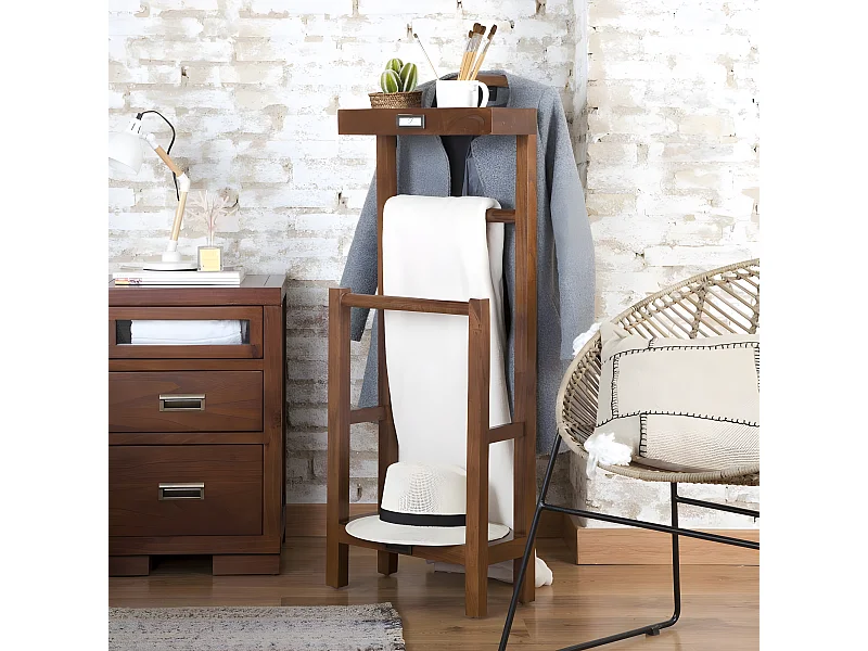 Valet de chambre en bois massif marron 42x113