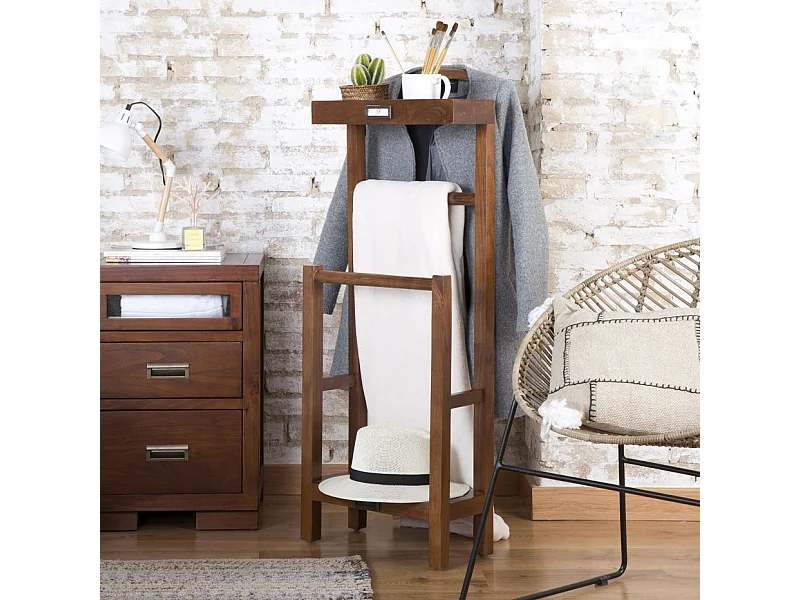 Valet de chambre en bois massif marron 42x113